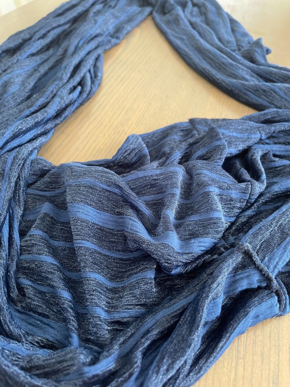 Scarf Blue Striped Infinity - Picture 2 of 4